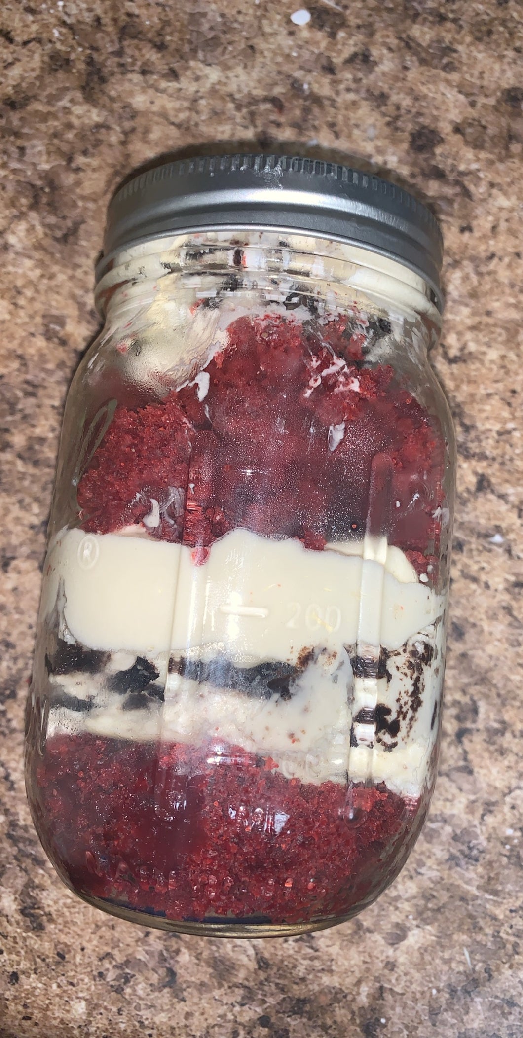 Oreo Red Velvet Cheesecake Jar